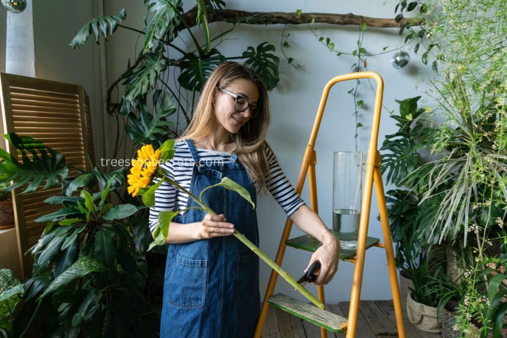 Cutting Sunflowers for Vases